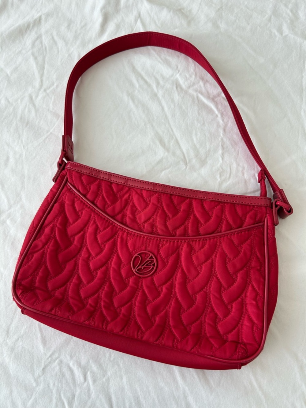 Vera Bradley Red Quilted Shoulder Bag Y2K Vibrant Feminine Boho Retro